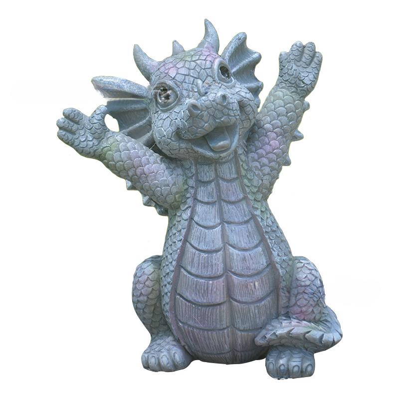 Little Dragon Meditation Decoration Fun Home Resin Craft Statue Creative Garden Decoration Decoration Decoration Decoration