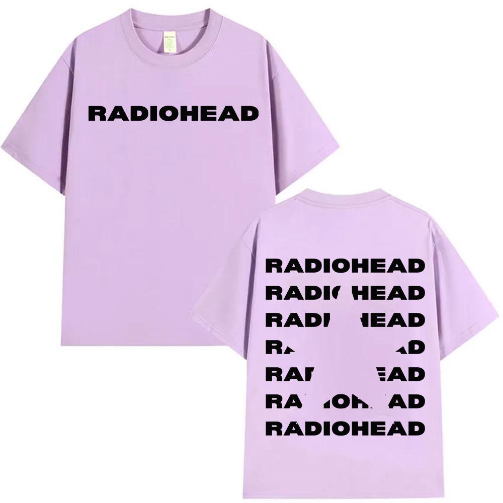 Rock Band Radiohead Tour 2025 Logo T Shirts Mens Fashion Pop Clothing Oversized Tshirt Unisex Hip Hop High Quality Cotton Tees
