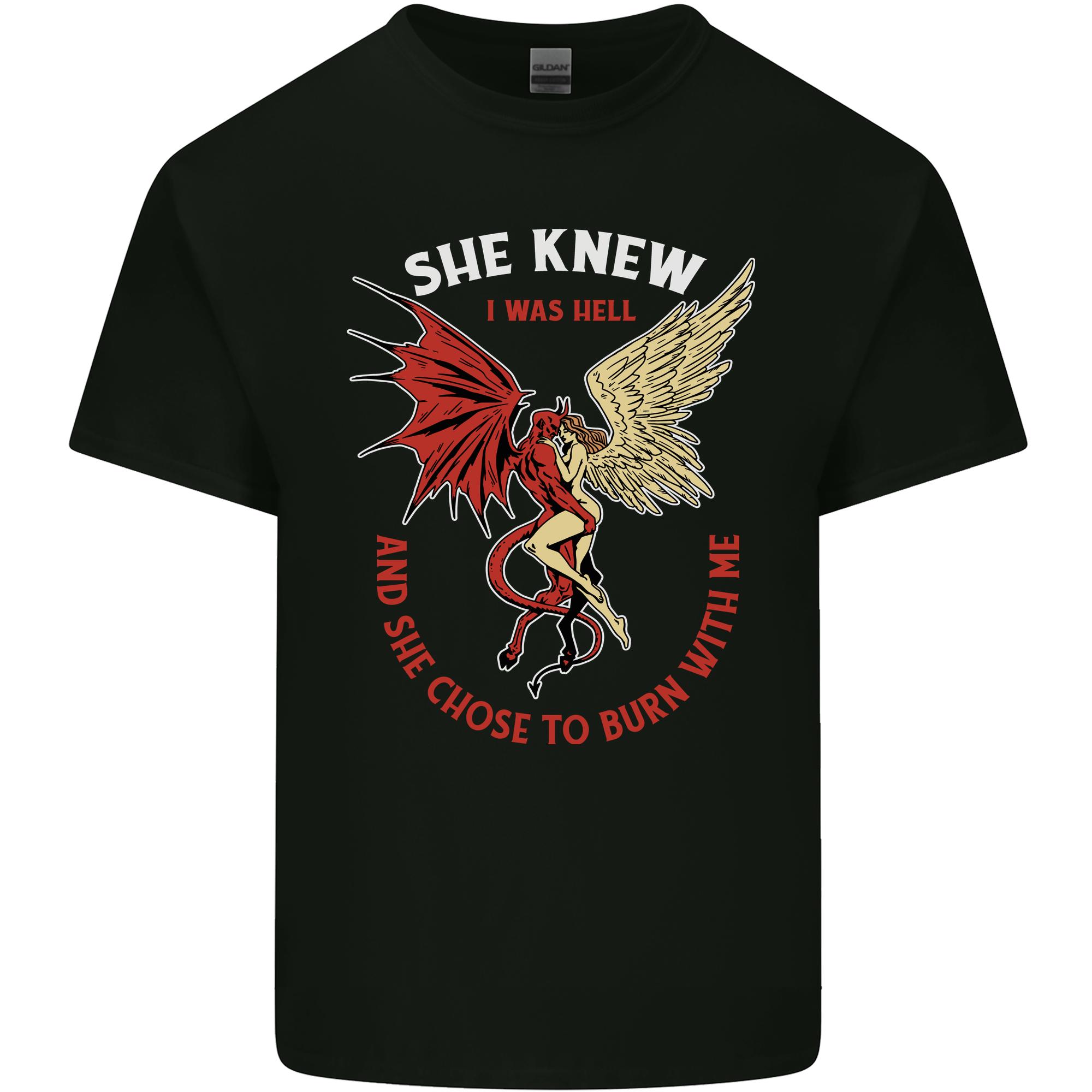 She Knew I Was Hell Devil Angel Valentines Day Unisexs Light Cotton TShirt S