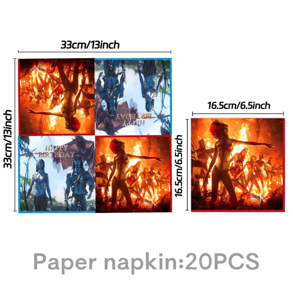 New Avatar Birthday Party Decoration Tableware Avatar 2 Balloons Set Plate Cup Gift Bags For Kids Boy Party Favors Photo Booth