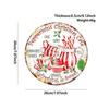 New Year Christmas Wood Sign Yard Art Merry Christmas Cafes Retro Doorplate Pendant Round Candy Cake Teacup Pattern Sign