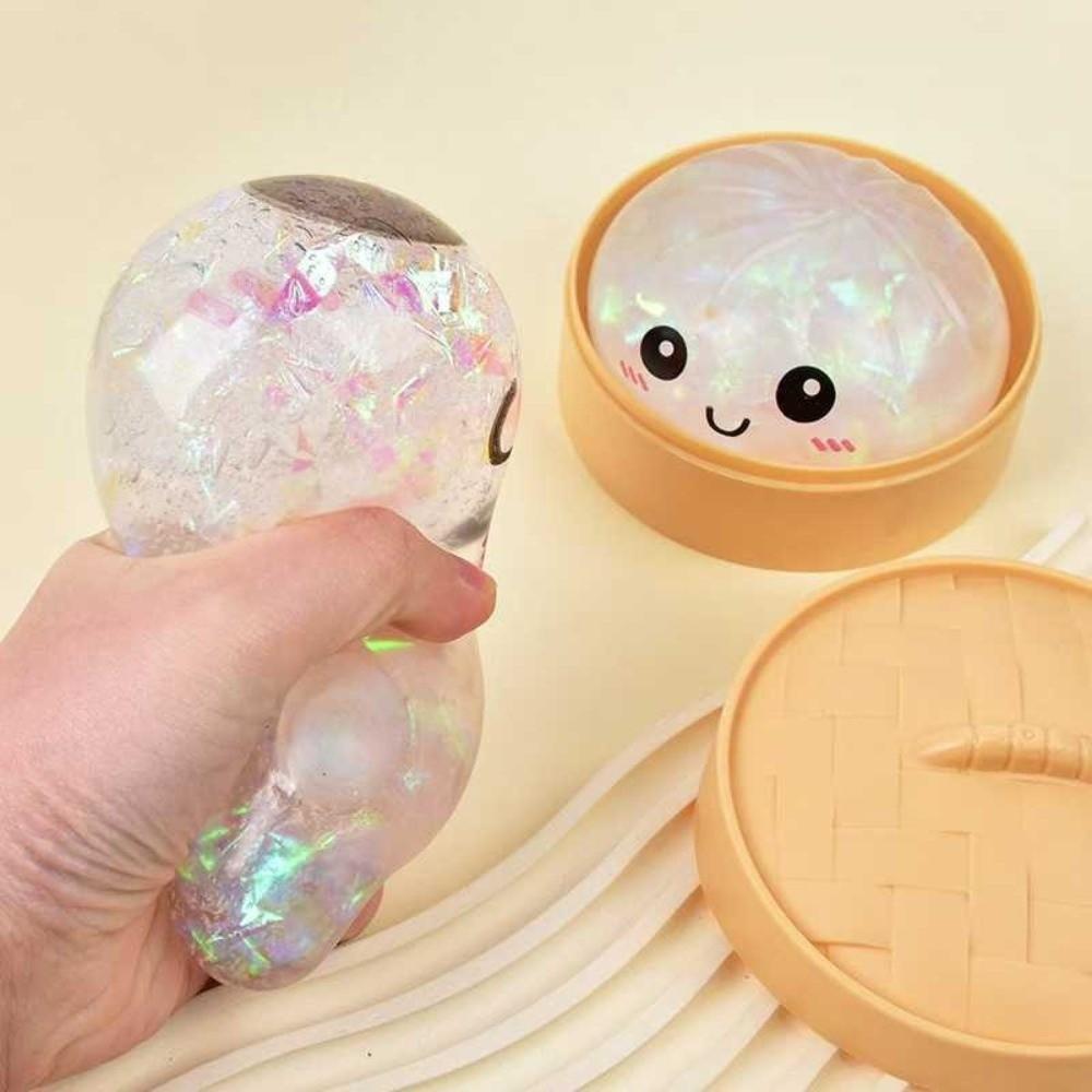 Glitter Dumplings Giocattolo Squishy Morbido Lenta Resilienza Panino Ripieno Cotto Squishy Pinza Le con Vapore Fidget