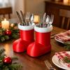 3D Printed Christmas Pen Holder Bright Red Festive Table Decoration Santa Boot Box  Home Entryways