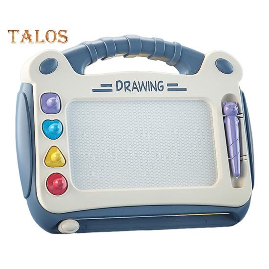 

Магнитная доска для граффити с 4 различными штампами для рисования, легко стирает рисунки, ручка не теряется, детская доска для рисования, развивающая игрушка синий