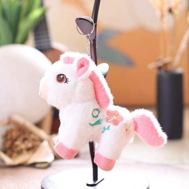 Cute Pony Plush Keychain Cartoon Stuffed Doll Bag Pendant Hanging Decoration  Year Mascot Birthday Gifts