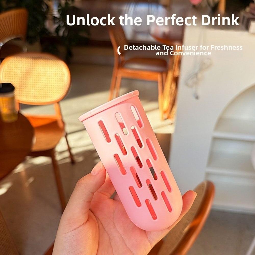 600/800ml Water Bottle Transparent Drinking Bottle Gifts Tea Separation Cup