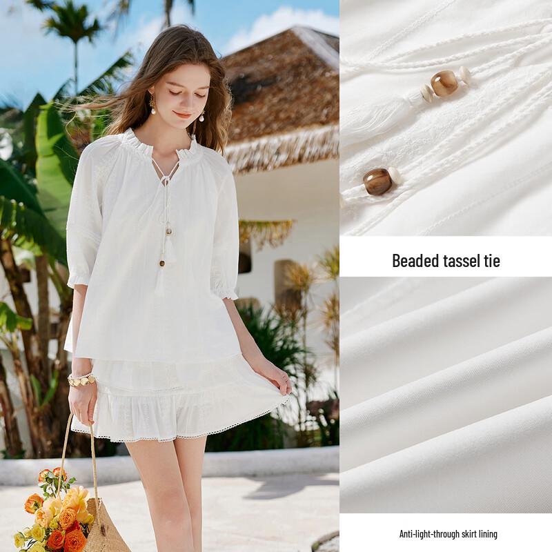 Women's Summer Resort Style Cotton Shirt & Skirt Set