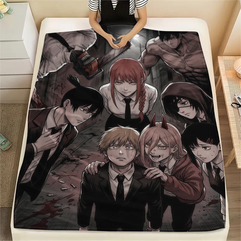 Chainsaw Man posterPrint Flannel Blanket, High quality Comfortable for All Seasons, Home Decor, Warmth and Comfort