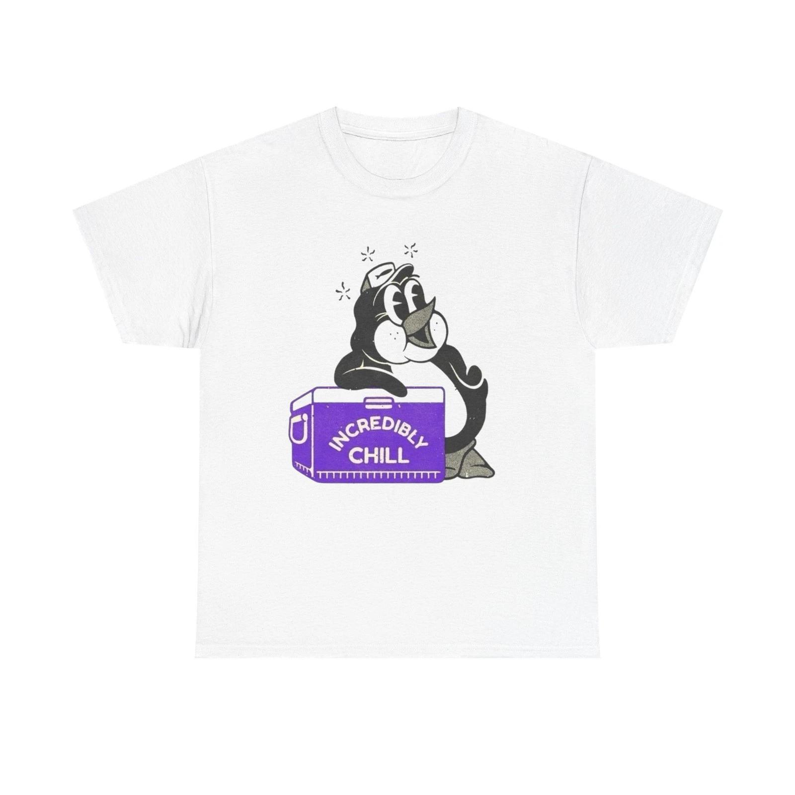 Incredibly Chill Penguin Graphic T Shirt Unisex Heavy Cotton Tee New Gift 2XL