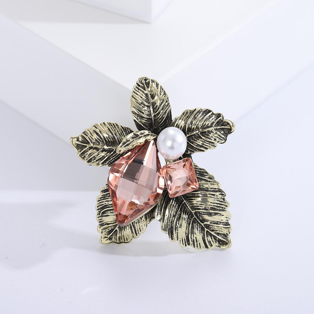 

Винтажная брошь в виде цветка из хрусталя и стекла, модная брошь в виде лепестка, ювелирные изделия, аксессуары для пальто и костюма