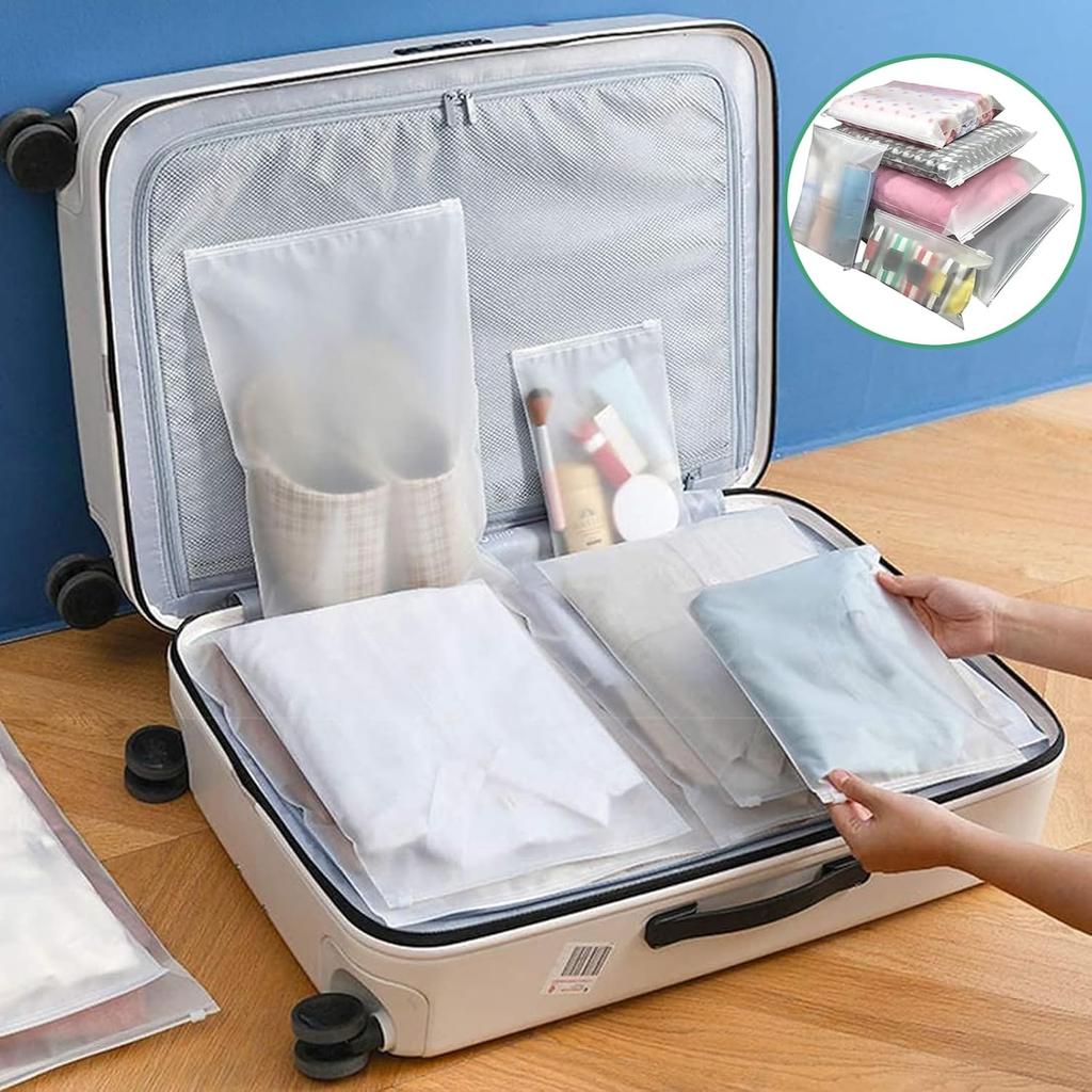 Travel Clothes Bags, 25 Pieces Waterproof Travel Bags, Waterproof, Multifunctional Travel Organizer Bags, Transparent Resealable Travel Bag for