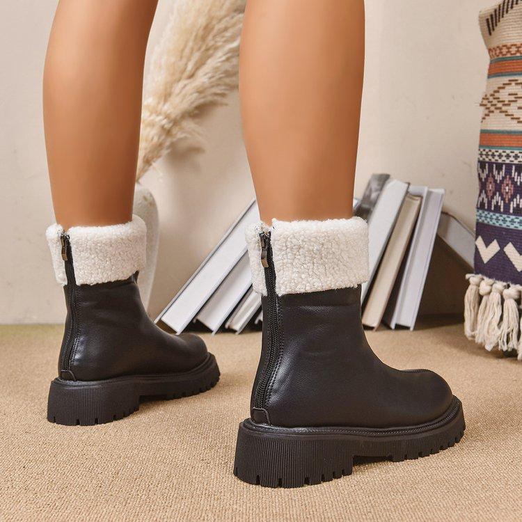 Fashion versatile women's non-tired feet thick soles heightening soft elastic comfort shock absorption non-slip casual sports Martin boots