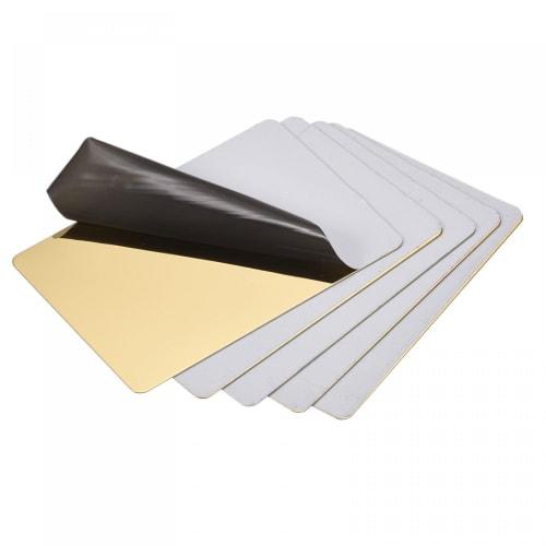 uxcell Blank Metal Cards, Polished 201 Stainless Steel Sheets, 66mm x 45mm x 0.4mm, Gold Tone, 15-Pack