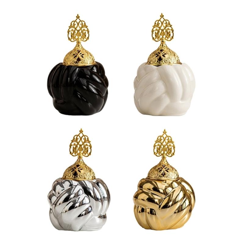 Arabic Ceramic Incenses Burners with Lid Set for Meditations and Home Fragrances Diffuser Eid Ramadans Bakhoors Burners