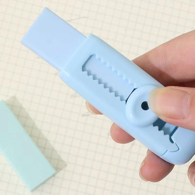 Creative Sliding Erasers, Push and Pull Pencil Eraser, Retractable Pencil Rubber School Stationery Supply