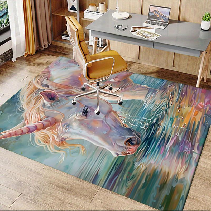 Unicorn Chair Mat: Office Carpet for Home Decor, Large Rug for Sofa, Desk Mat Gift, Suitable for Bedroom, Living Room & All Rooms