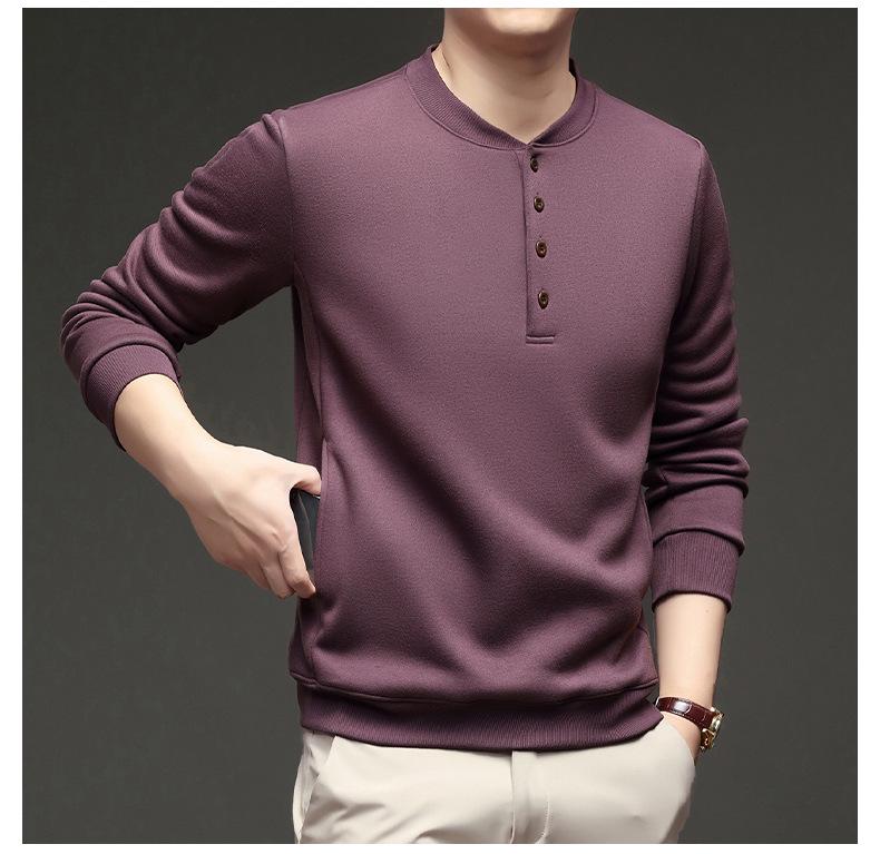 Men's Winter Fleece-Lined Long-Sleeve Casual Sweatshirt