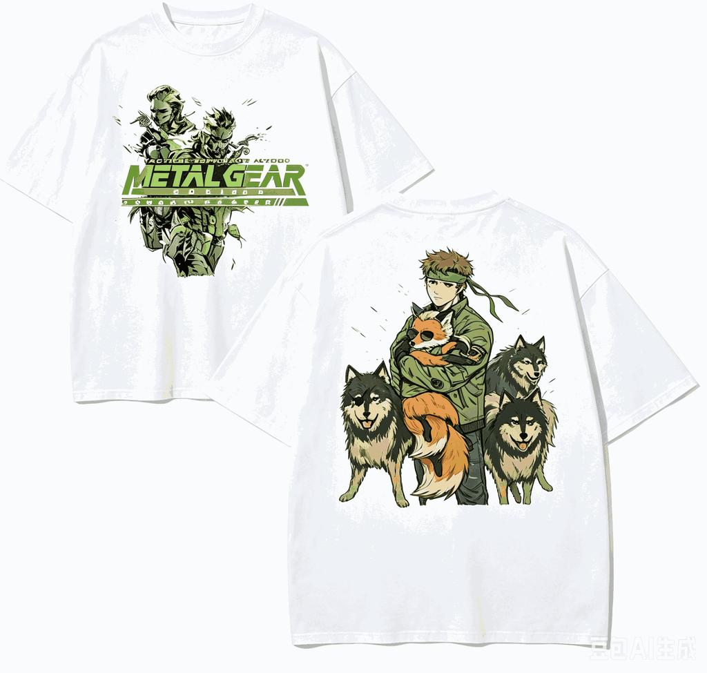 T-shirt per Amanti di Metal Gear Solid Anime Harajuku Cotone Nuovo Modello High Street Fashion Unisex Oversize Alta Qualità Prodotto Caldo Maglietta