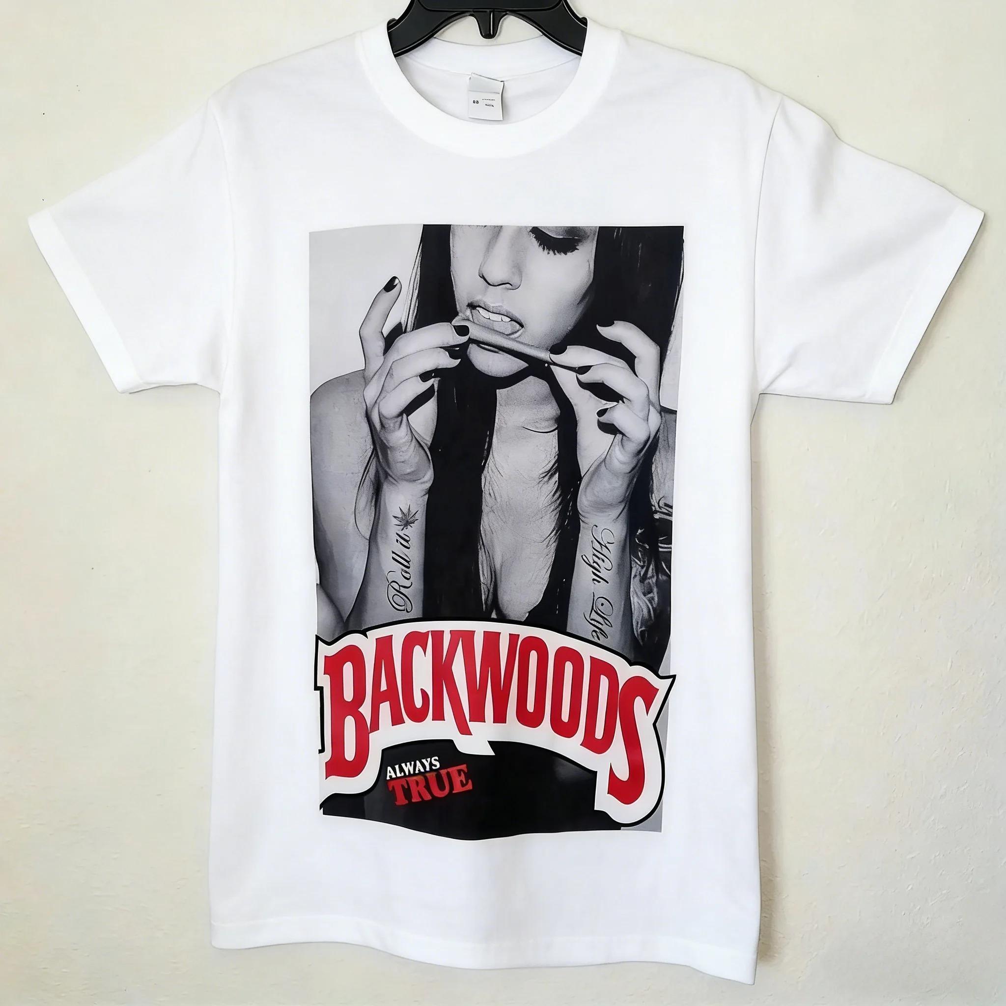 

2026 Harajuku Graphic T Shirts Backwoods T-Shirts Fashionable Short-Sleeved Vintage Rock T-Shirts Casual Loose Print Cotton T-Shirts XXXL бежевий