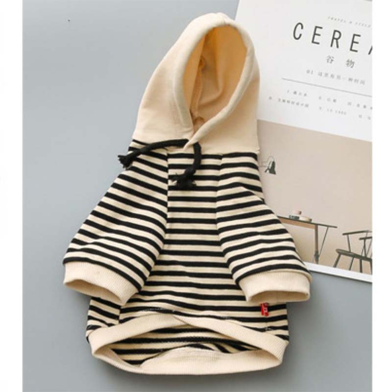 Autumn Winter Pet Dog Clothes Striped Pet Dog Hoodie French Bulldog Clothing For Dogs Costume Parent-Child Pet Clothes For Dogs