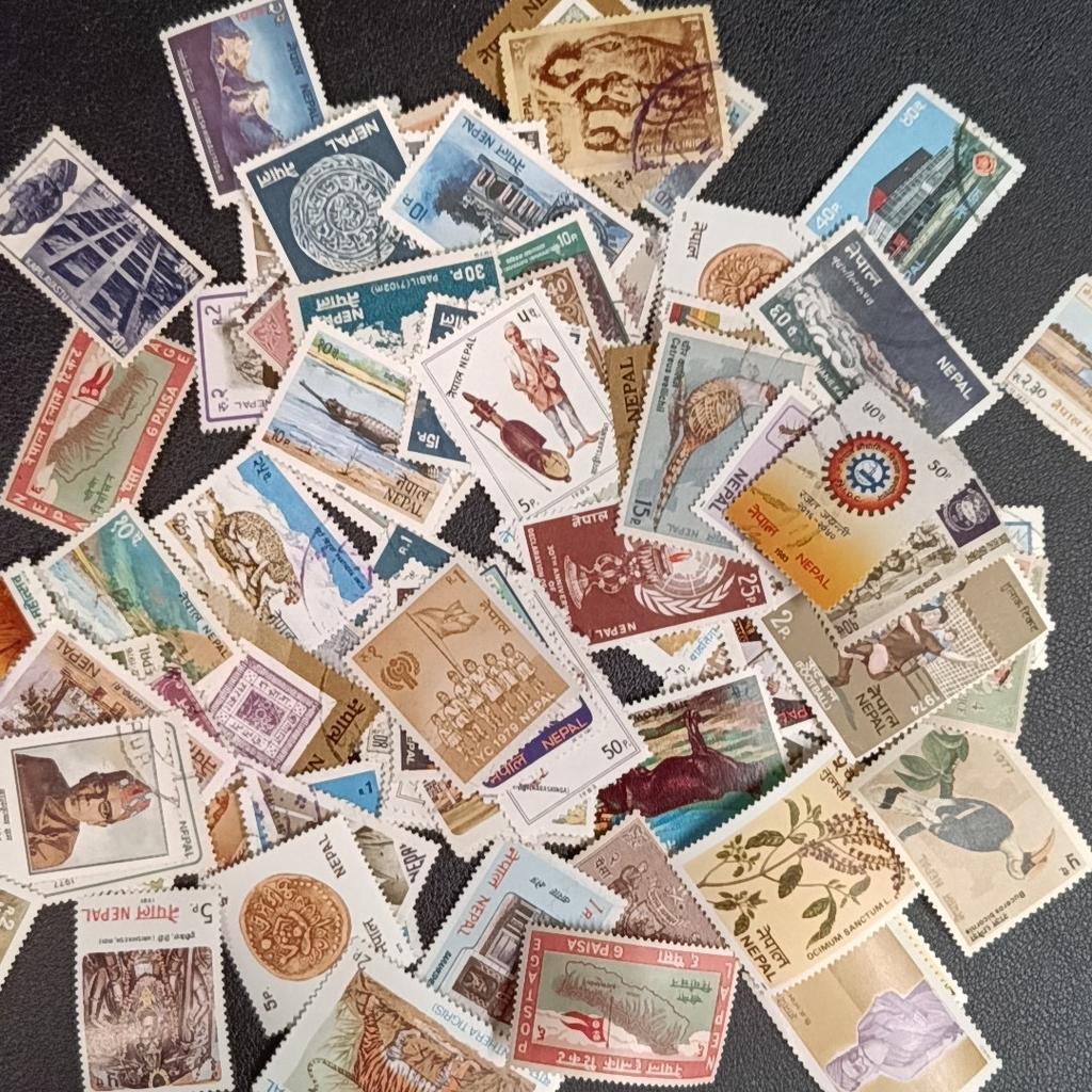 Nepal Francobolli Francobolli 100 Diversi Rari Paese Asiatico Vari Argomenti Affrancati Collezionabili Francobolli Materiale per Album