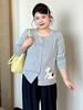 Plus Size Women's Round Neck Jacquard Cardigan - 2026 Spring Style Puppy Design