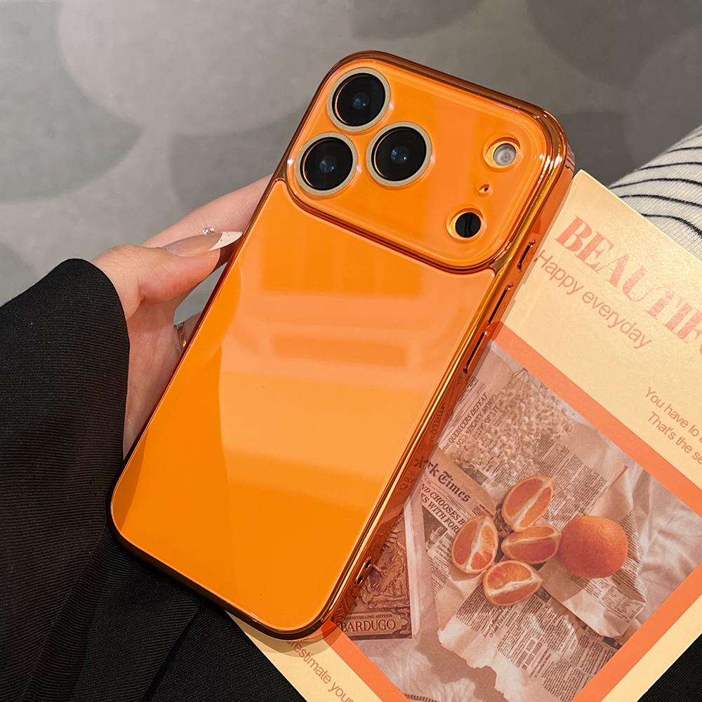 

Глянцевый Однотонный Чехол Для Телефона Для iPhone 17 16 15 14 13 12 11 Pro Max Закаленное Жесткое Стекло Задняя Крышка iPhone 16 Pro Max