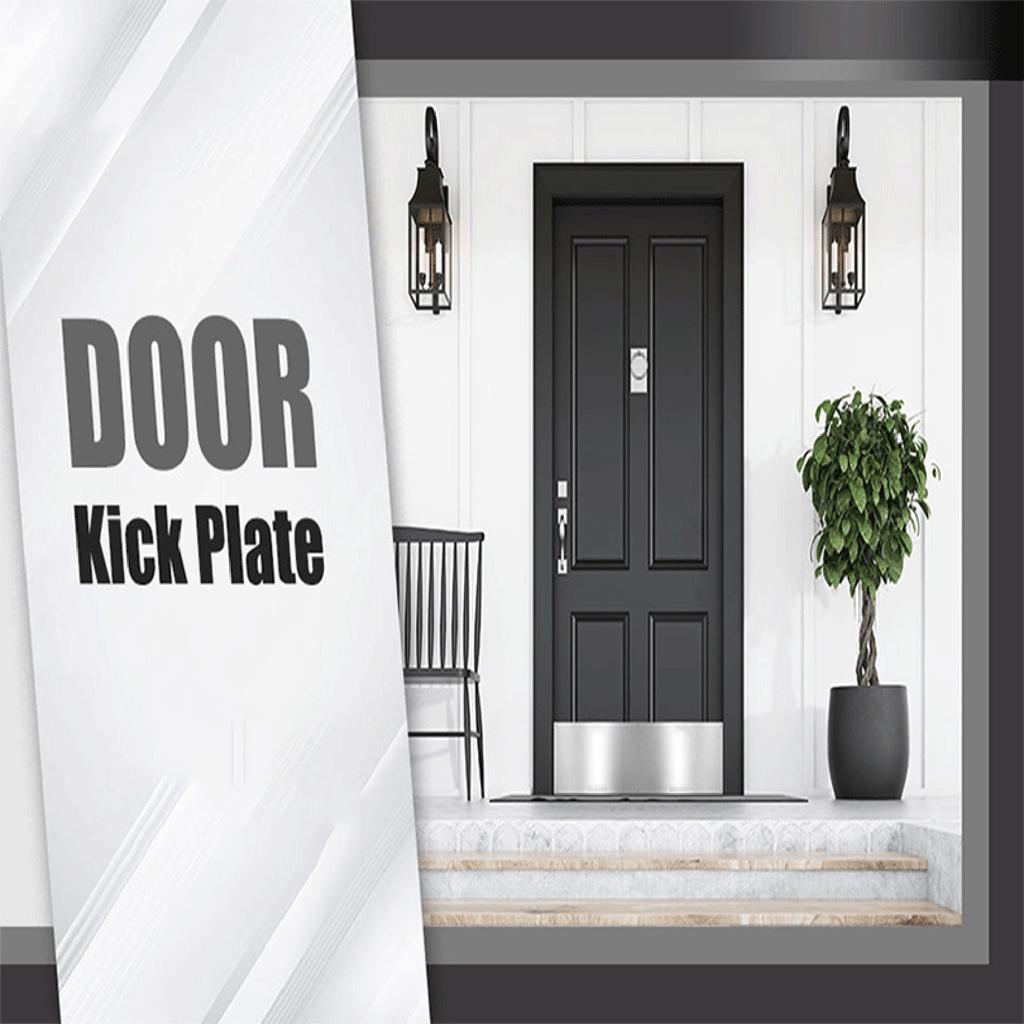 2pcs Door Push Plate Durable Metal Door Plate for Exterior Door Stainless Steel Kick Plates Enhances Protects Your Door