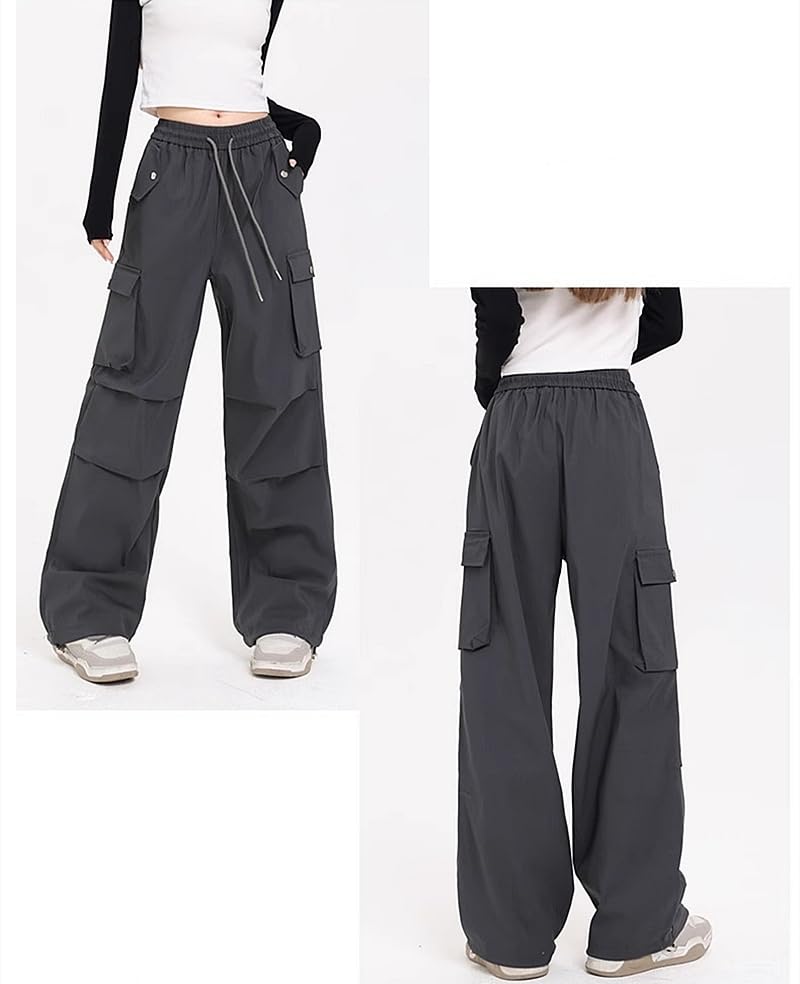 KUWABOKU Cargo Baker Loose Loose Solid Work Chino Easy to Move Cropped Trendy for Spring and Fall Dark Women's Pants, Casual, Fit, Fit, Stylish, Cute,