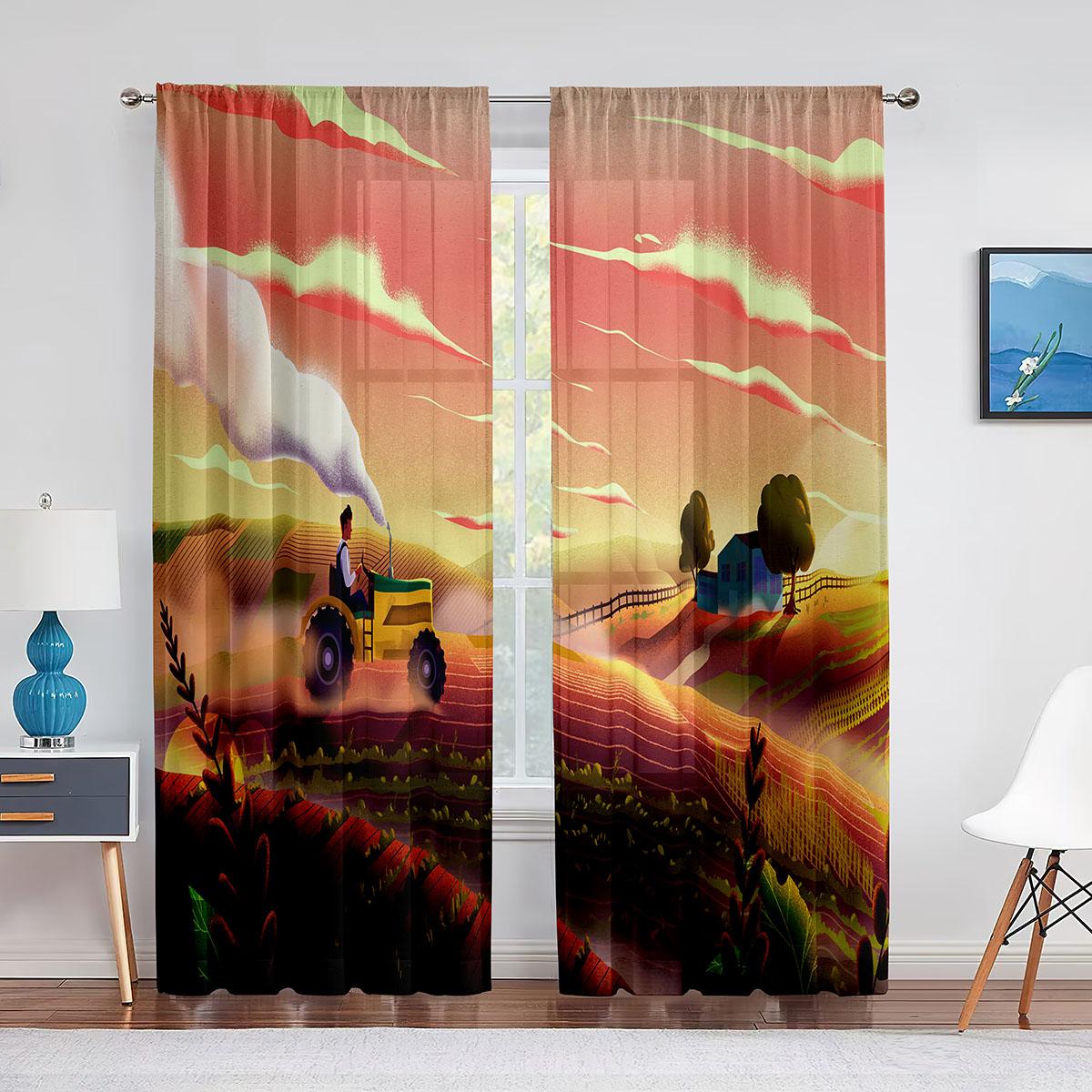 Загородная ферма-сарай с петухом и восходящим солнцем — фото 6