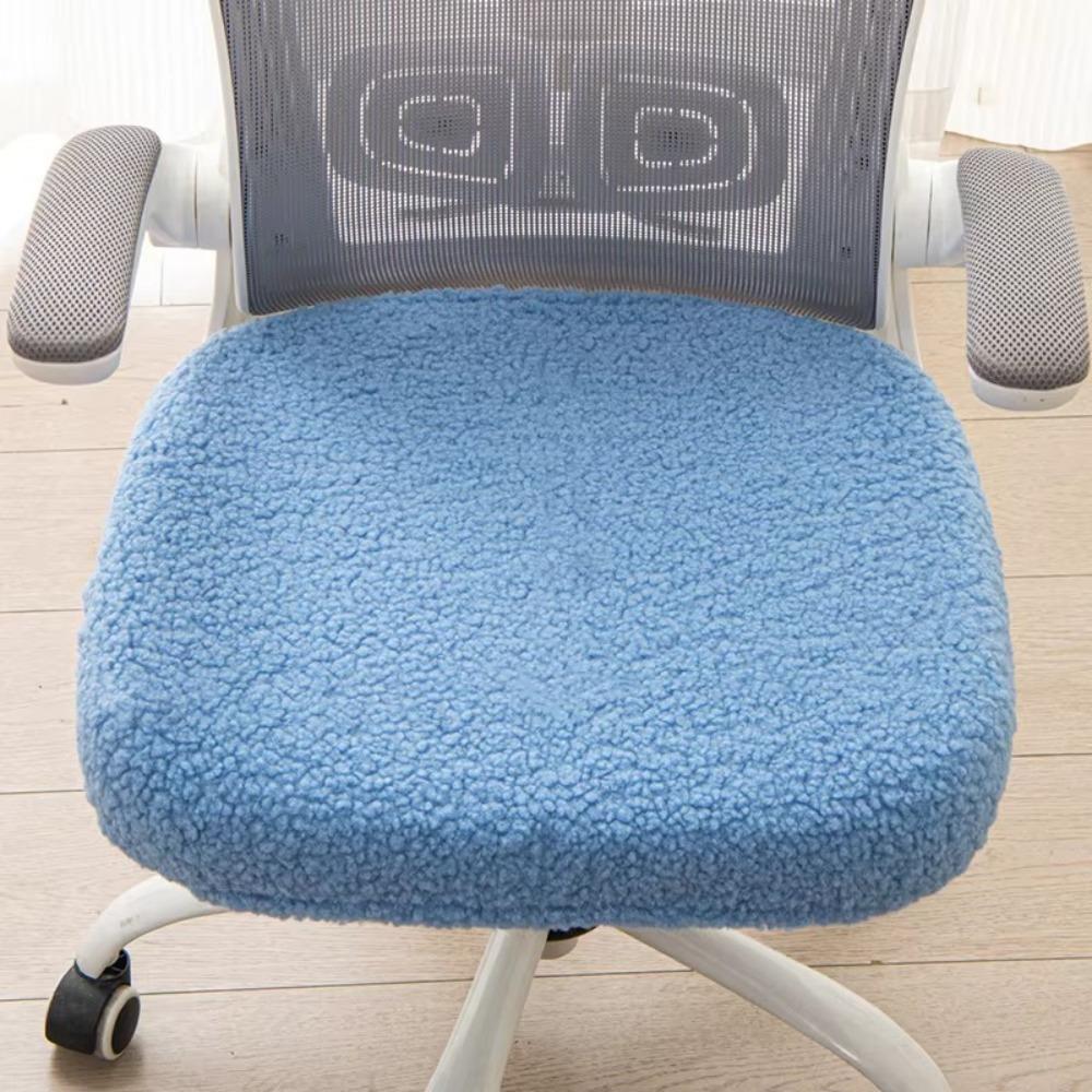 Stretch Computer Chair Seat Cozy Plush Elastic Chair Cover Chair Seat Protector  Winter Use