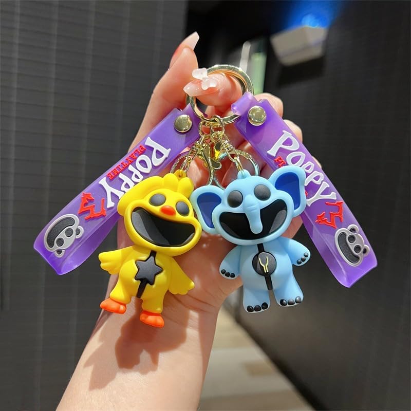[Chaosong123] Cat Nap Keychain Smiling Critters Keychain Keychain Huggy Wuggie Chapter 3 Cartoon Monster Game Fan Gift Birthday Gift Approx. 6cm (D)