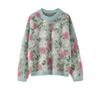 Peach Branch Tender Wool Sweater: Royal Plush Jacquard Embroidered Loose Pullover Base Layer, Heavy-Duty and Thick