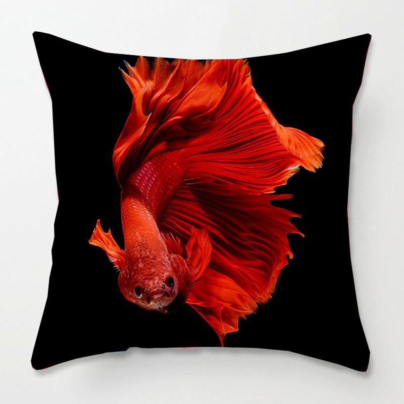 Tatami Bedside Square Pillow Animal Fish Print Pillow Case Home Sofa Pillow Cushion