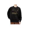 Puma Logo Print Crew Neck Pullover Sweatshirt Men Tops Black 539834-01
