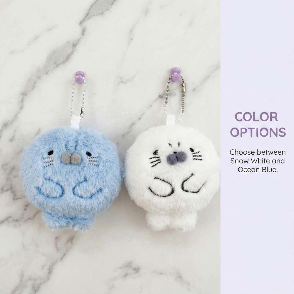 Metal Ring Seal Plush Keychain Bag Charms Seal Plush Key Ring Seal Doll Pendant  Women Girls