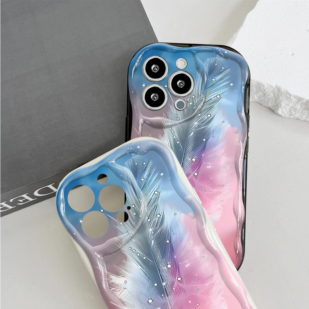 Cute Cartoon Pattern Cream Texture Casing Wavy Edge Soft Silicone Cover Phone Case for Xiaomi Redmi