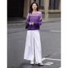Women's Pure Cotton Pleated A-Line Wide-Leg Pants