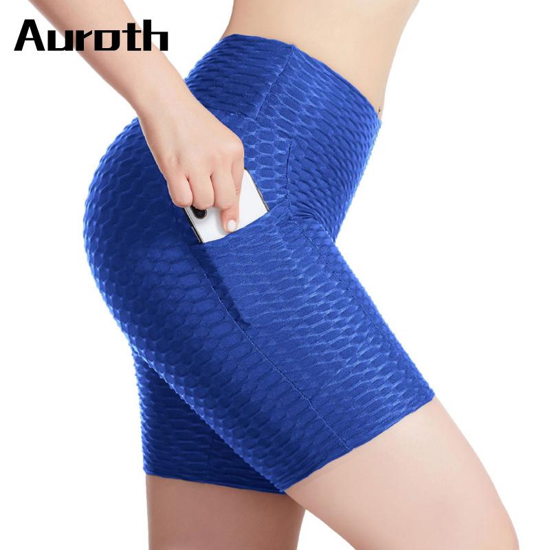

Auroth Летние шорты для йоги Женщины Высокая талия Фитнес Шорты Бесшовные Быстрые Сухие спортивные колготки