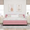 Pink Box Spring Bed with Headboard 200 x 180 cm Velvet