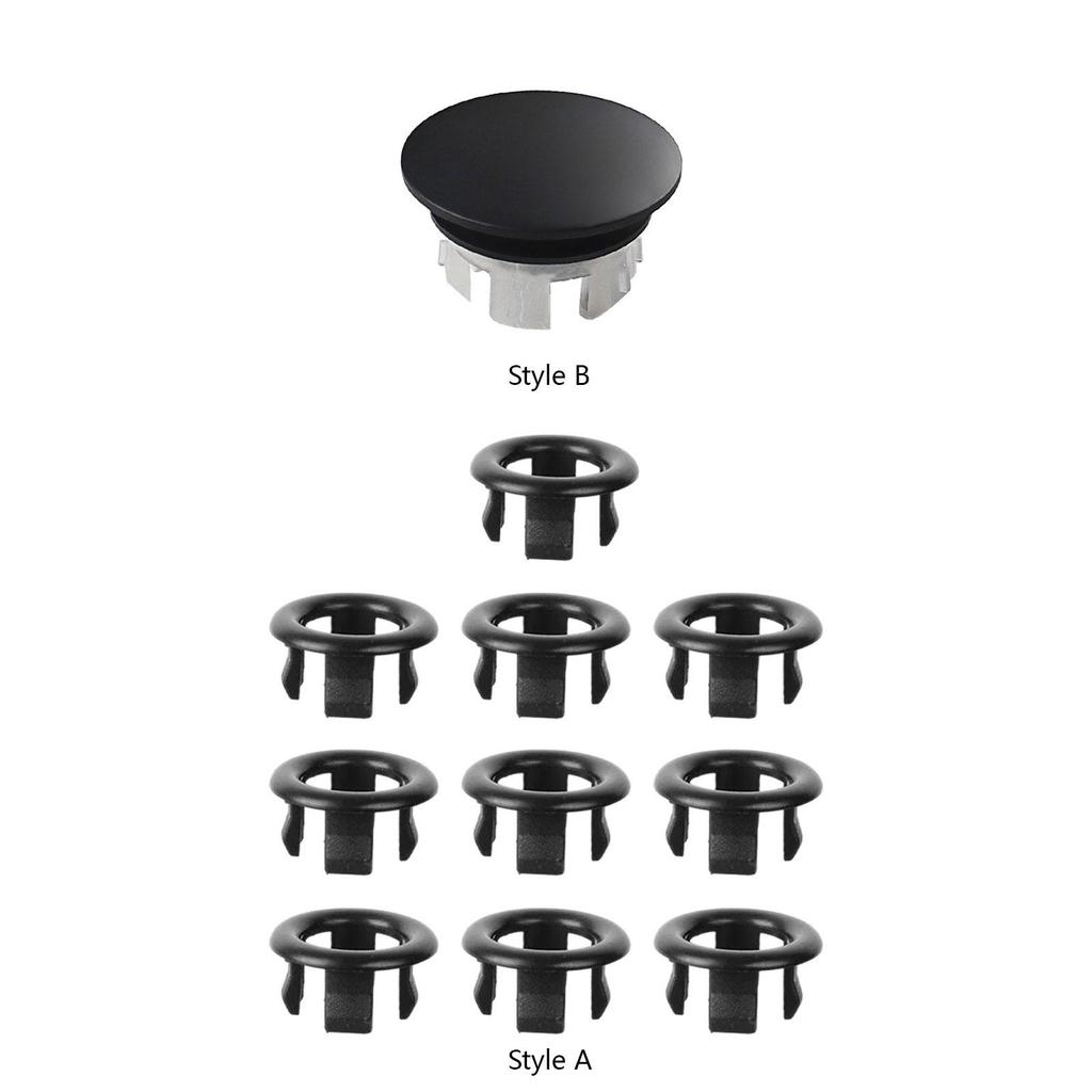 10x Basin Sink Overflow Cap Hole Insert Cap Sink Overflow Cover, Sink Overflow Ring for Restroom Bathtub Bathroom Hotel