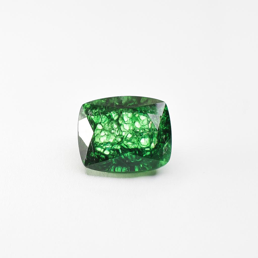 Natural Green Emerald Loose Gemstone Cushion Cut 9.65 ct Flawless for Jewelry Making and Crafts