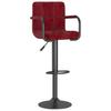 Bar Stool Set of 2 Wine Red Velvet