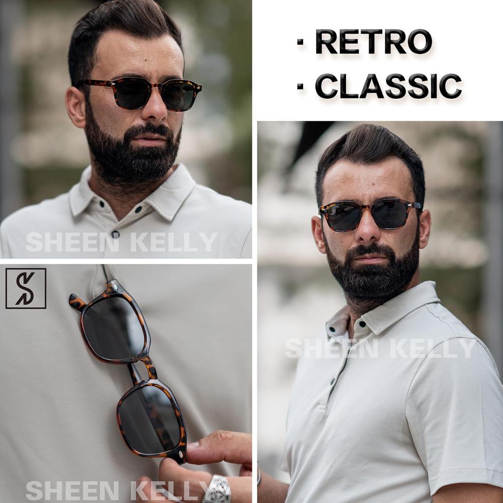 Vintage Round Sunglasses for Women and Men Johnny Depp Style Colorful Summer Eyewear with Lenses [SHEEN KELLY] Through-Tinted