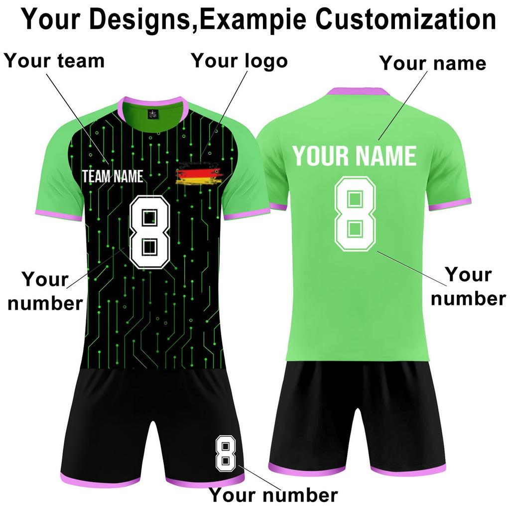 Kit de camisas personalizadas masculinas meninas com número de nome camisas de futebol personalizadas para meninos terno de treinamento
