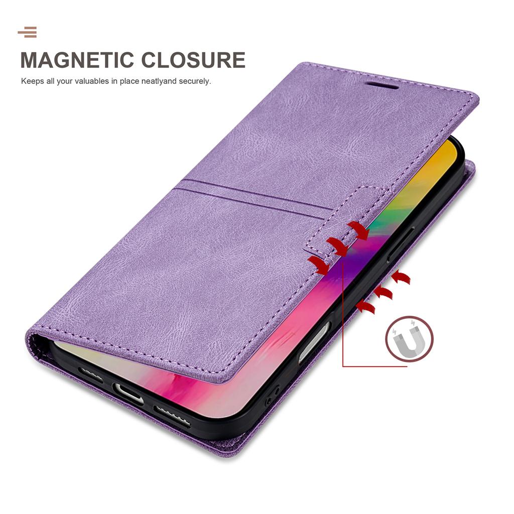 For iPhone 16 Plus Wallet Case Magnetic Closing Leather Phone Cover