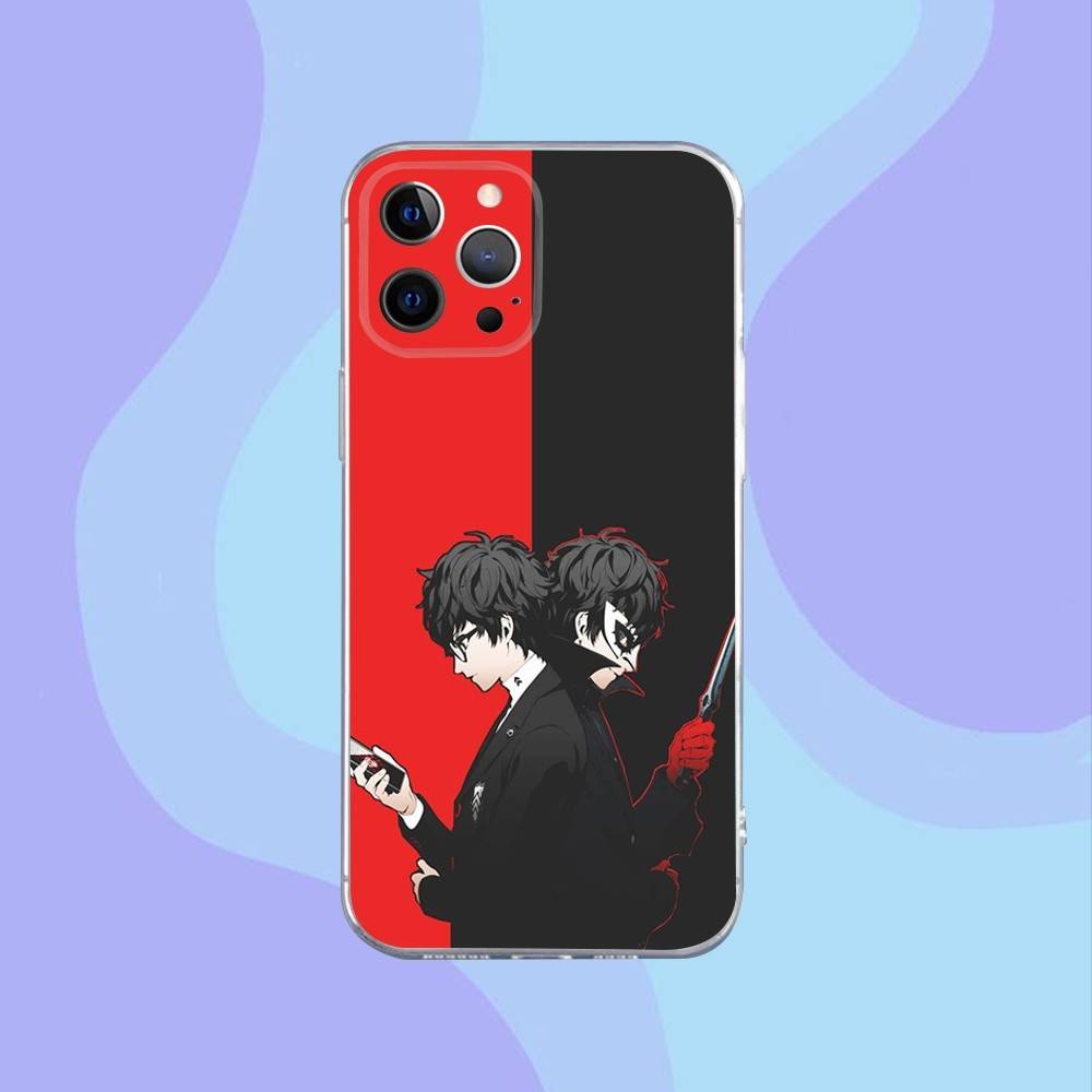 

Game P-Persona 5 Phone Case For iPhone 16,15,14,13,12,11 Pro,Max,Plus,X,XS,XR,SE,Mini Transparent Silicone Soft iPhone13mini