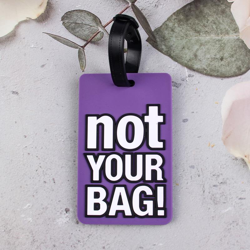 3D Letter PVC Luggage Tag with Boarding Pass Lanyard for Suitcases