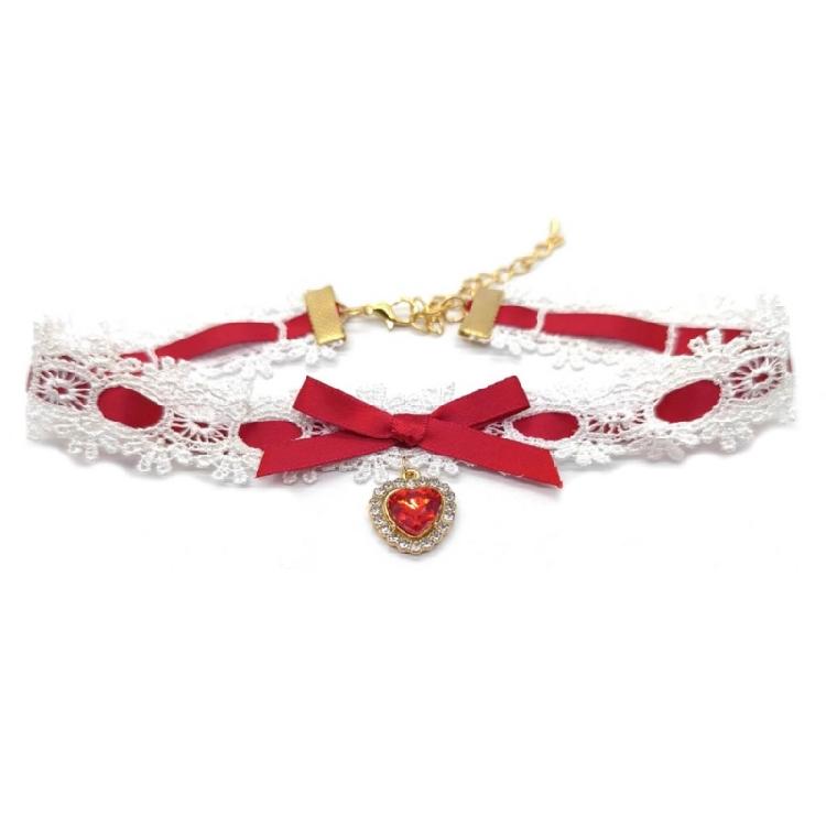 Fashionable Bowknot Necklace Bow Heart Pendant Neckchain Stylish Women Choker