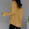 2026 Sexy Sequin Sparkle Lapel Single-Breasted Long Sleeve Women's Shirt